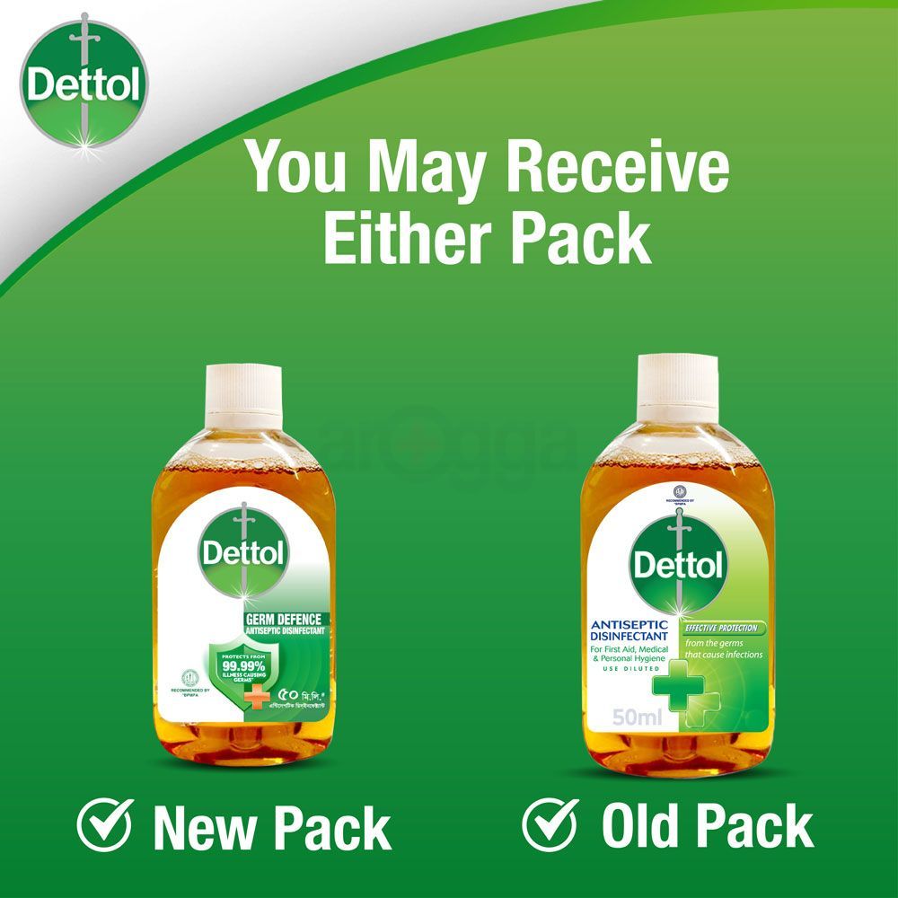 Dettol Antiseptic Disinfectant Liquid 50ml for First Aid, Medical & Personal Hygiene - Use Diluted  