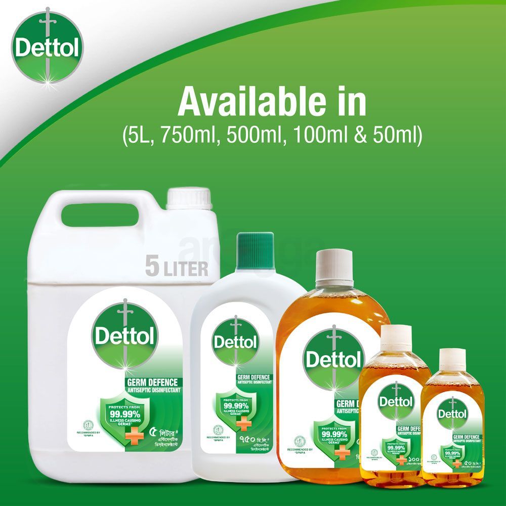 Dettol Antiseptic Disinfectant Liquid 50ml for First Aid, Medical & Personal Hygiene - Use Diluted  