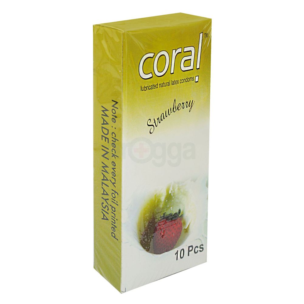 Coral Condom Strawberry-10Pcs  