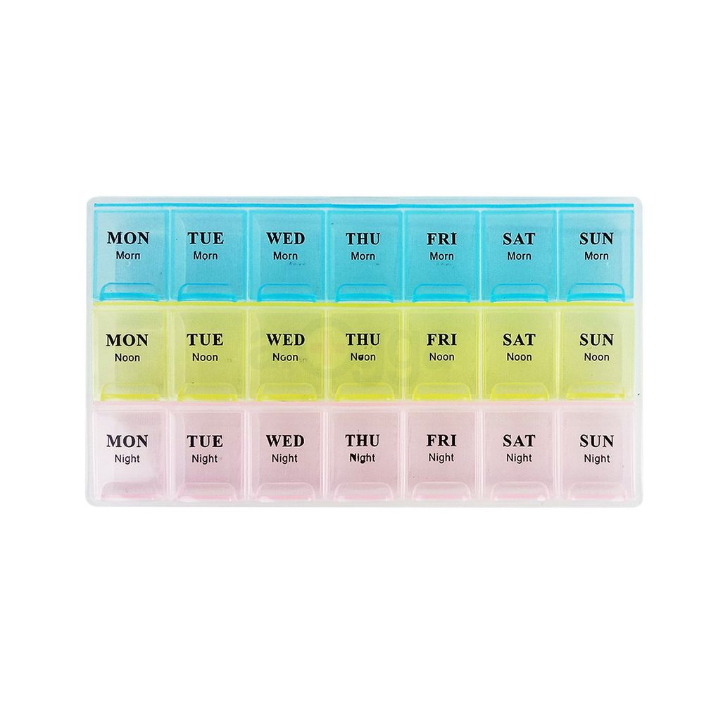 Pill Box Medicine Container 7 Days - Multicolor  