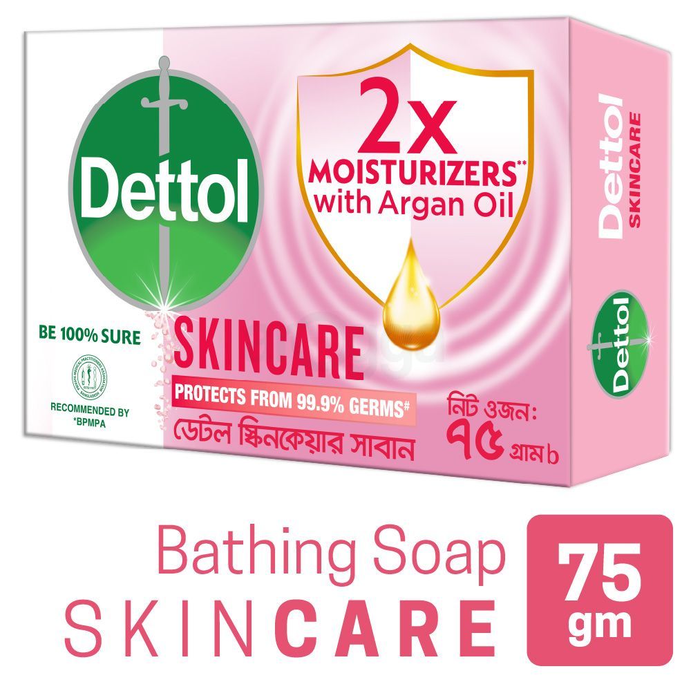 Dettol Soap Skincare 75gm Bathing Bar, Soap with Moisturizers  