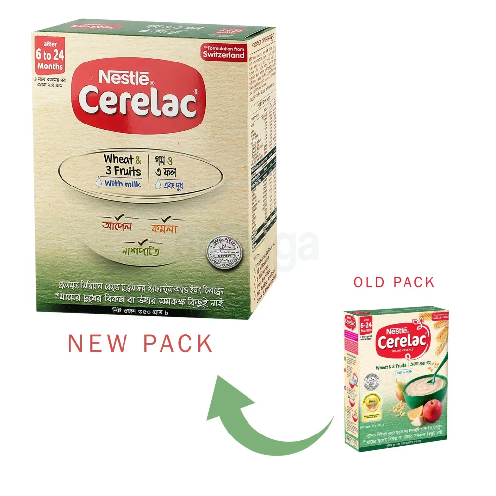 Nestlé Cerelac Wheat & Three Fruits Baby Food BIB (6+24 Months) Stage-1  