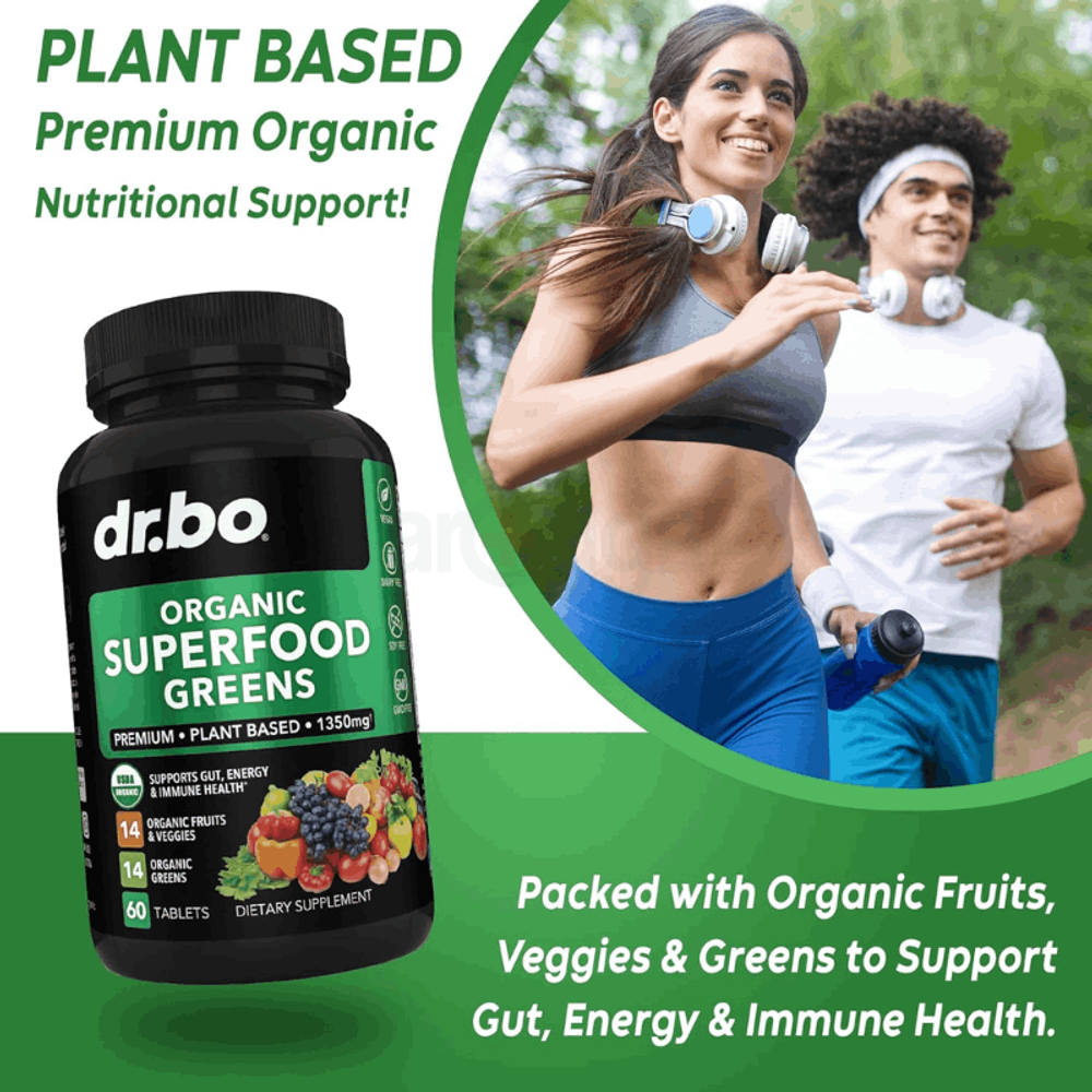 Dr.bo Organic Superfood Greens & Fruit 60 Tablets  