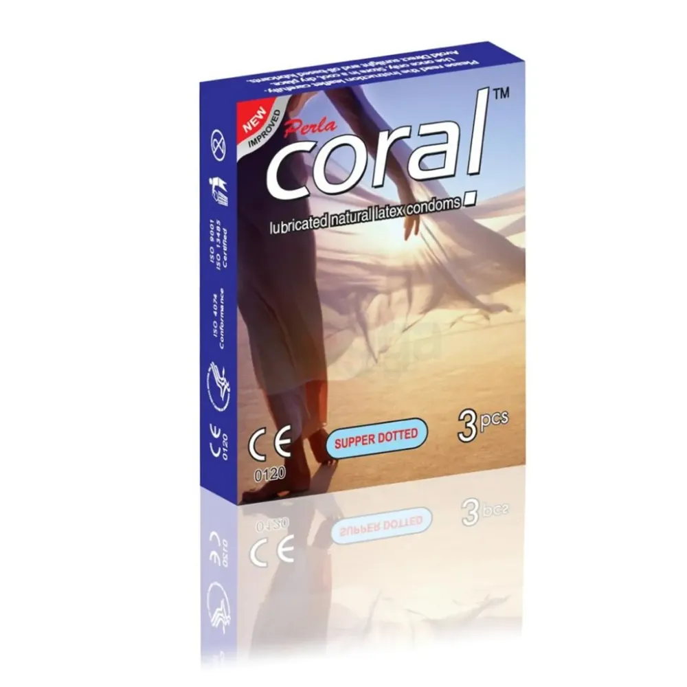 Coral Condom Supper Dotted 3's Pack  