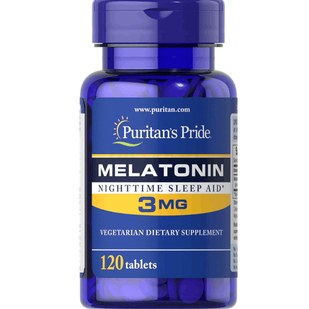 Puritan's Pride Melatonin Night Time Sleep Aid 3mg, 120 Tablets  