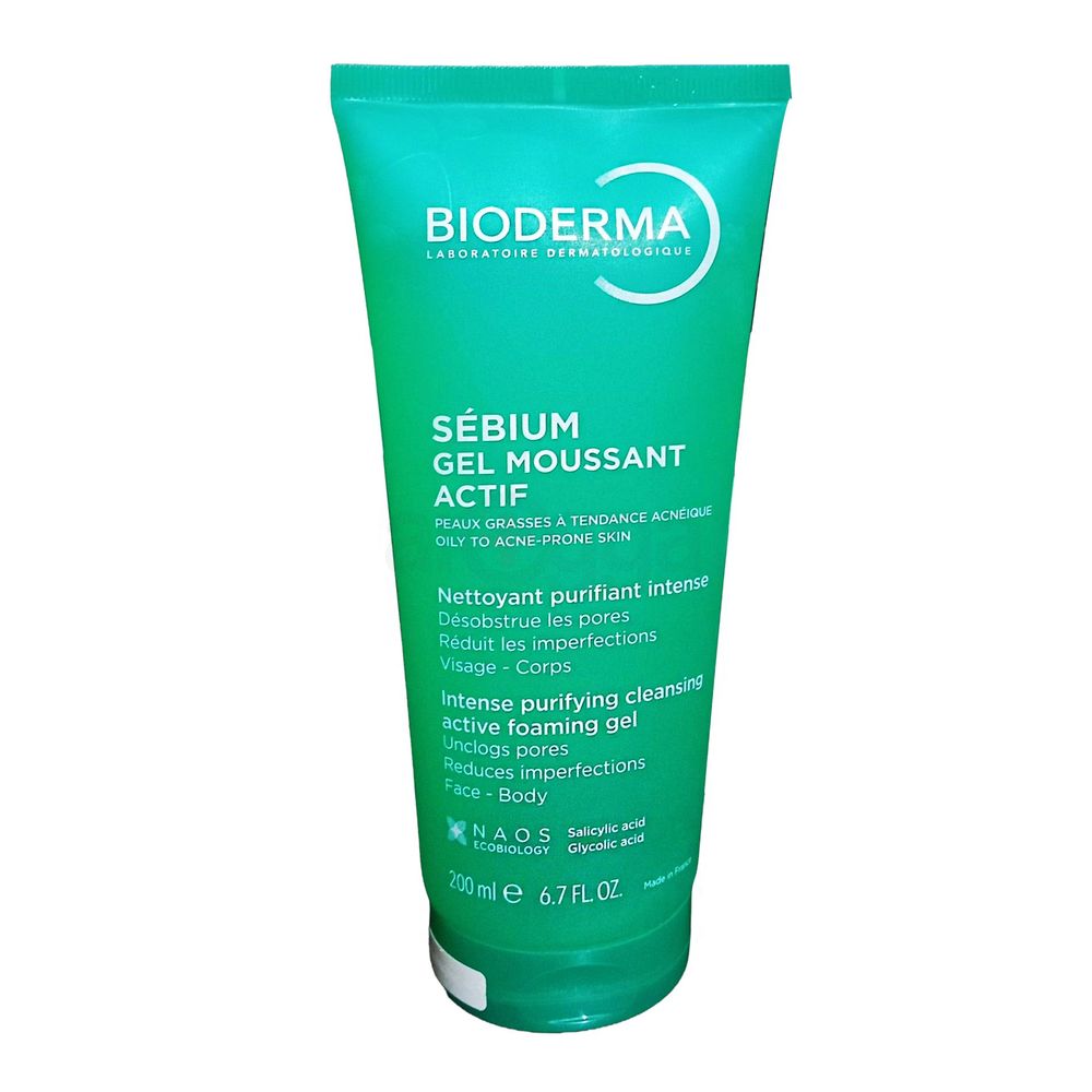Bioderma Sebium Gel Moussant Actif Intense Purifying Cleansing Active Foaming Gel for Face-Body  