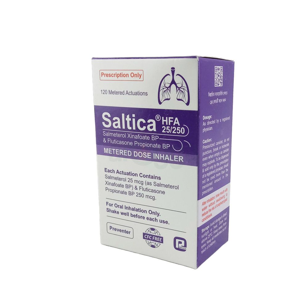 Saltica 25/250 HFA 25mcg+250mcg Inhaler