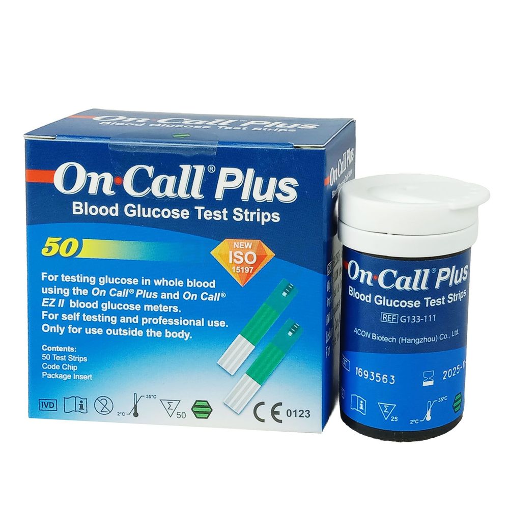 OnCall Plus Blood Glucose Test Strip 25's Pack  