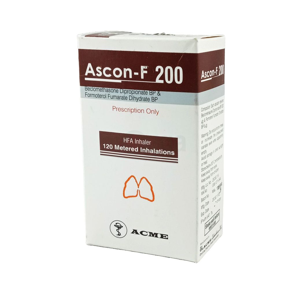 Ascon-F 200 (200mcg+6mcg)/puff Inhaler