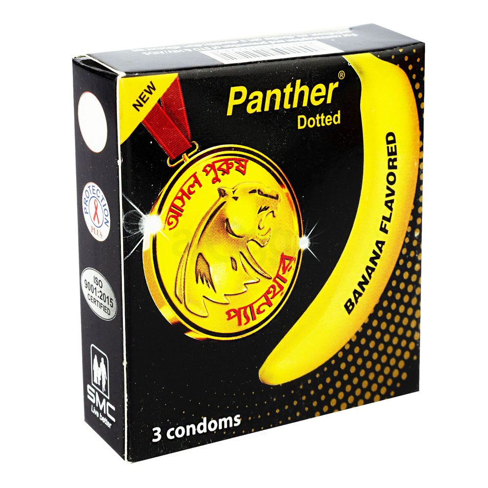 Panther Banana Dotted Condom 3's Pack  