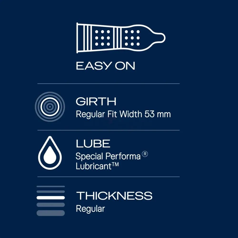 Durex Mutual Climax Dotted and Ribbed Condom - 10Pcs Pack(India)  