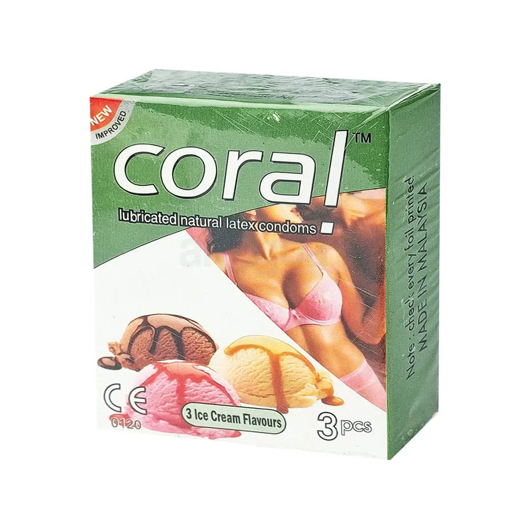 Coral Condom 3 Ice Cream Flavours 3's Pack  