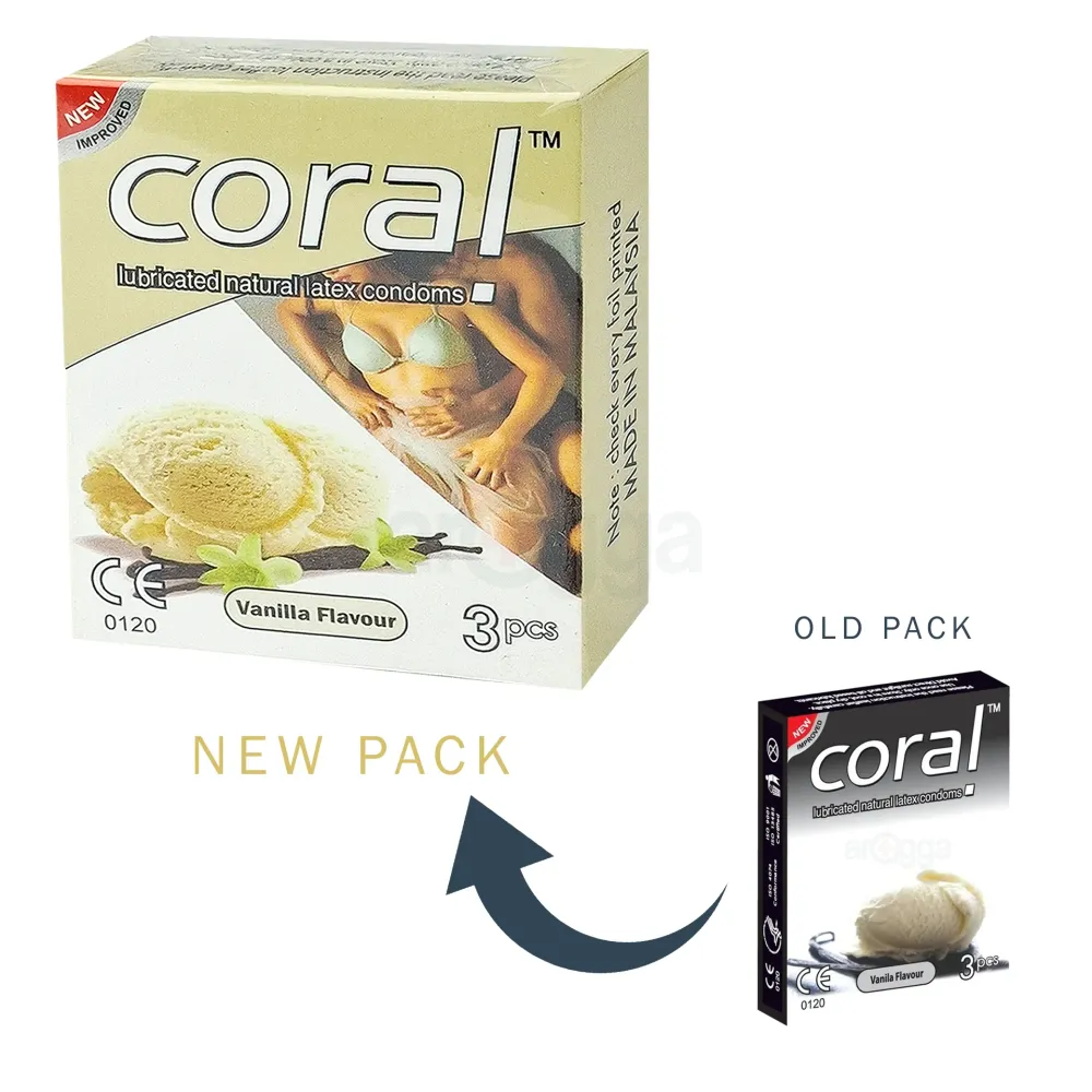 Coral Condom Vanila Flavour 3's Pack  
