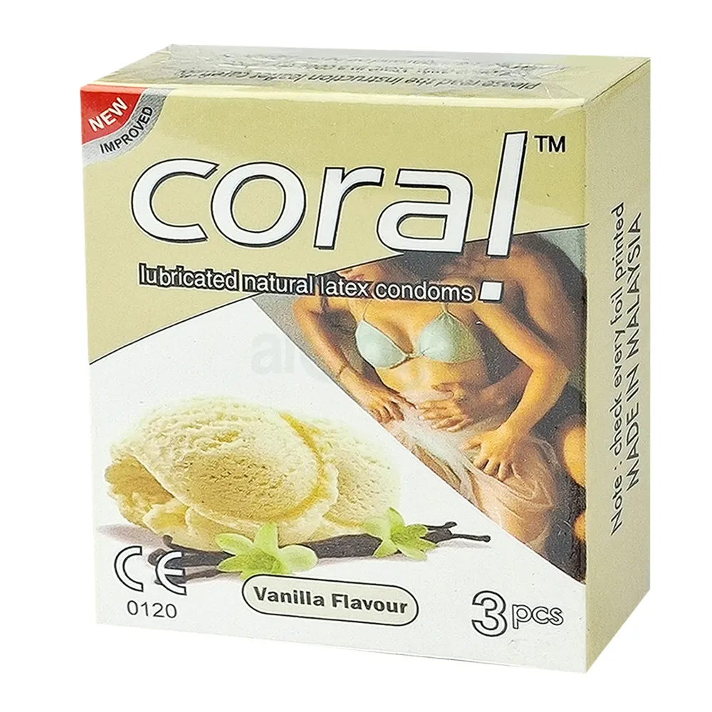 Coral Condom Vanila Flavour 3's Pack  