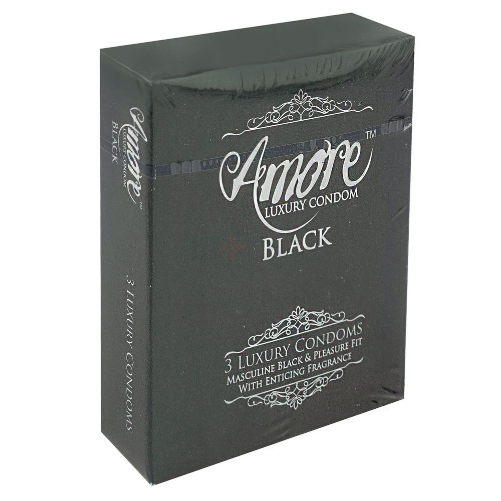 Amore Luxury Black Condom 3's Pack  