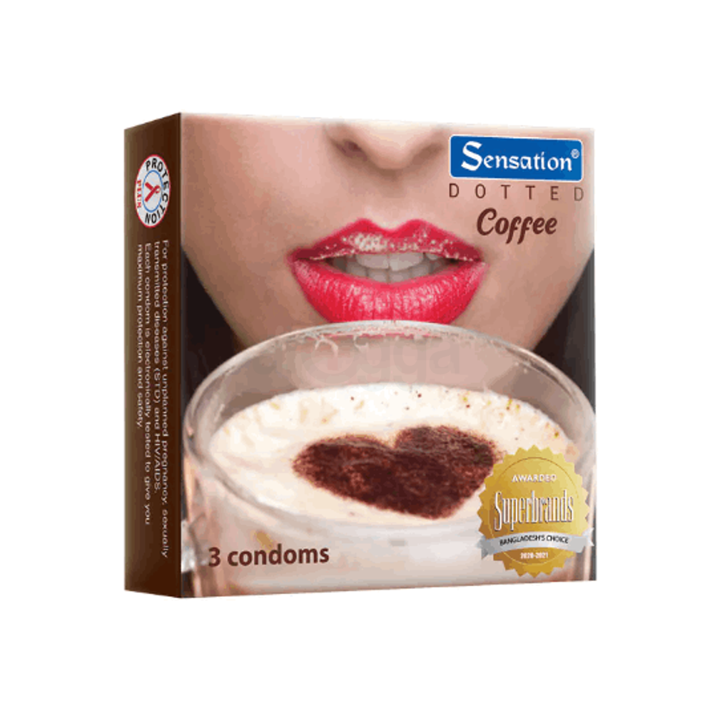 Sensation Dotted Coffee Condom 3's Pack  