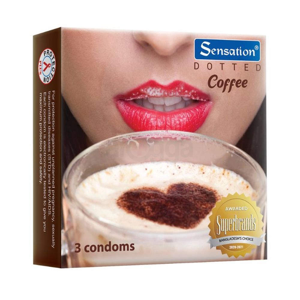 Sensation Dotted Coffee Condom 3's Pack  