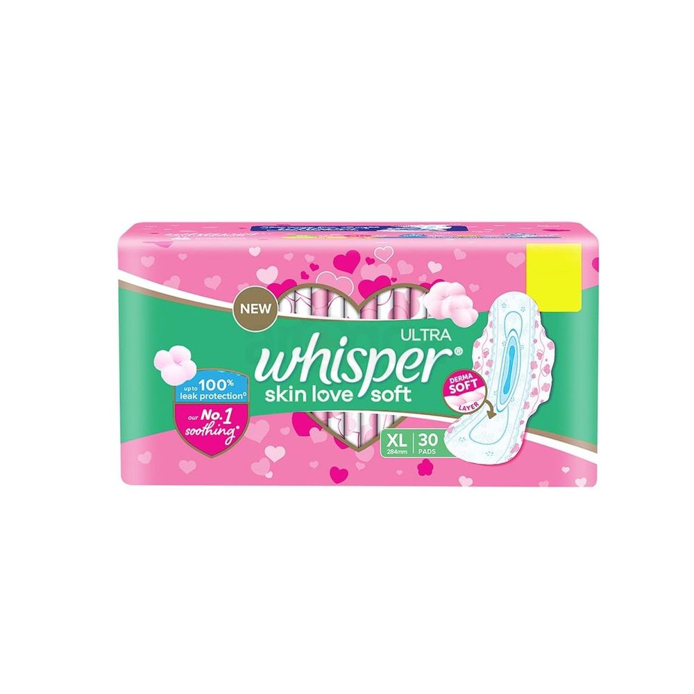 Whisper Ultra Skin Love Soft XL (284mm) 30's Pack  