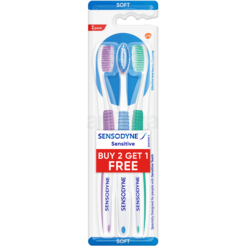Sensodyne Sensitive Toothbrush With Soft Rounded Bristles (Buy 2 Get 1)  