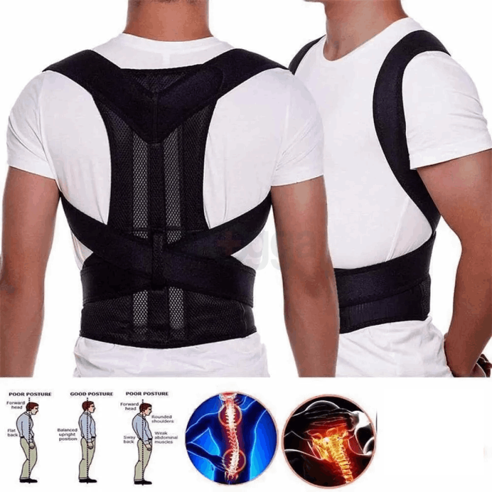 Back Pain Posture Corrector Shoulder Brace Back Support Belt (L)  