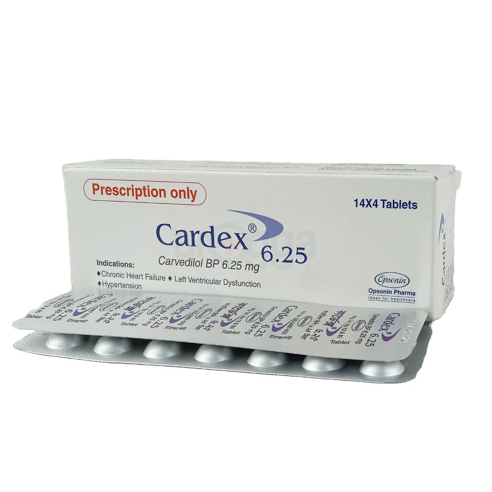 Cardex 6.25 6.25mg Tablet - Arogga Online Pharmacy