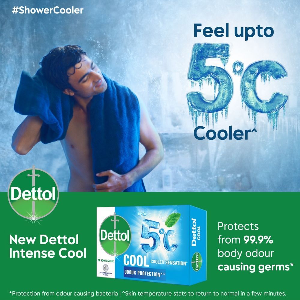 Dettol Soap Cool 75gm Bathing Bar, Soap with Crispy Menthol  