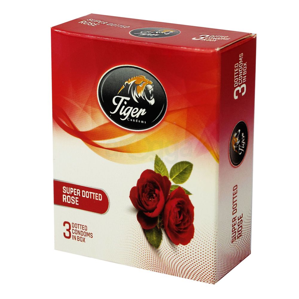 Tiger Super Dotted Rose Flavored Condom 3's Pack  