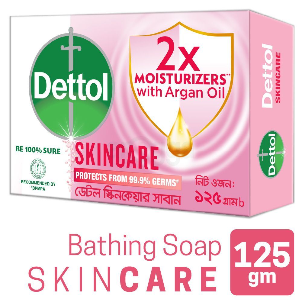 Dettol Soap Skincare 125gm Bathing Bar, Soap with Moisturizers  