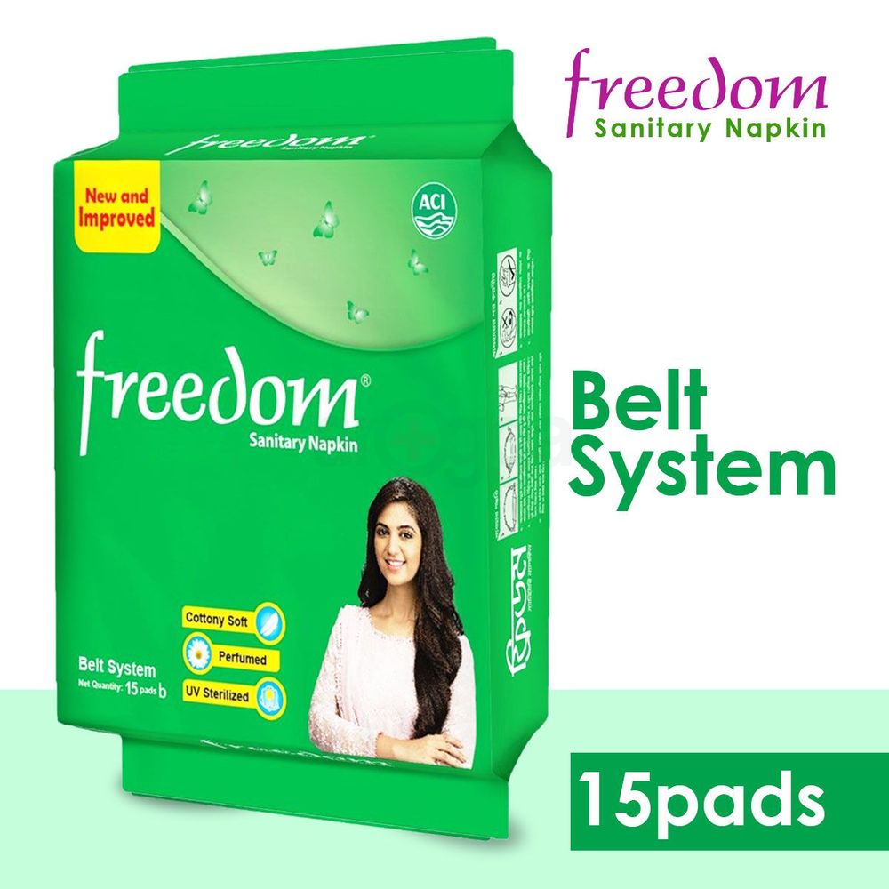 Freedom Sanitary Napkin Belt 15 Pads  