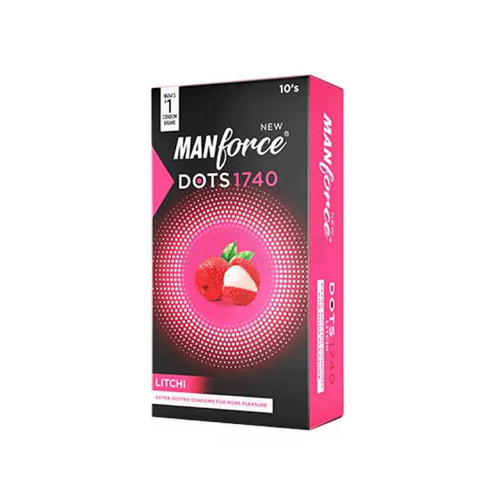 Manforce Litchi 1740 Extra Dotted Condom - 10Pcs New Pack (India)  