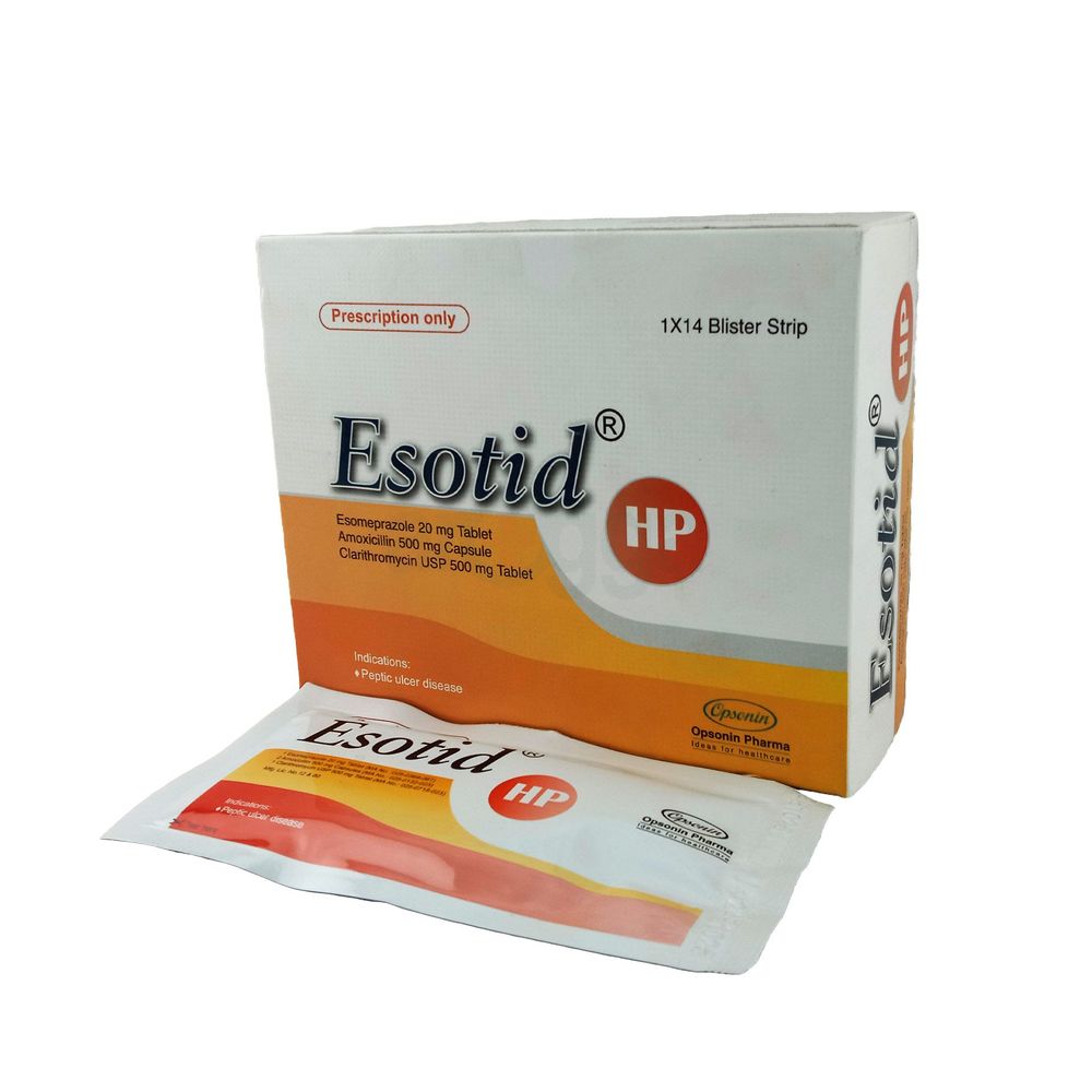 Esotid HP 20mg+500mg+500mg Tablet