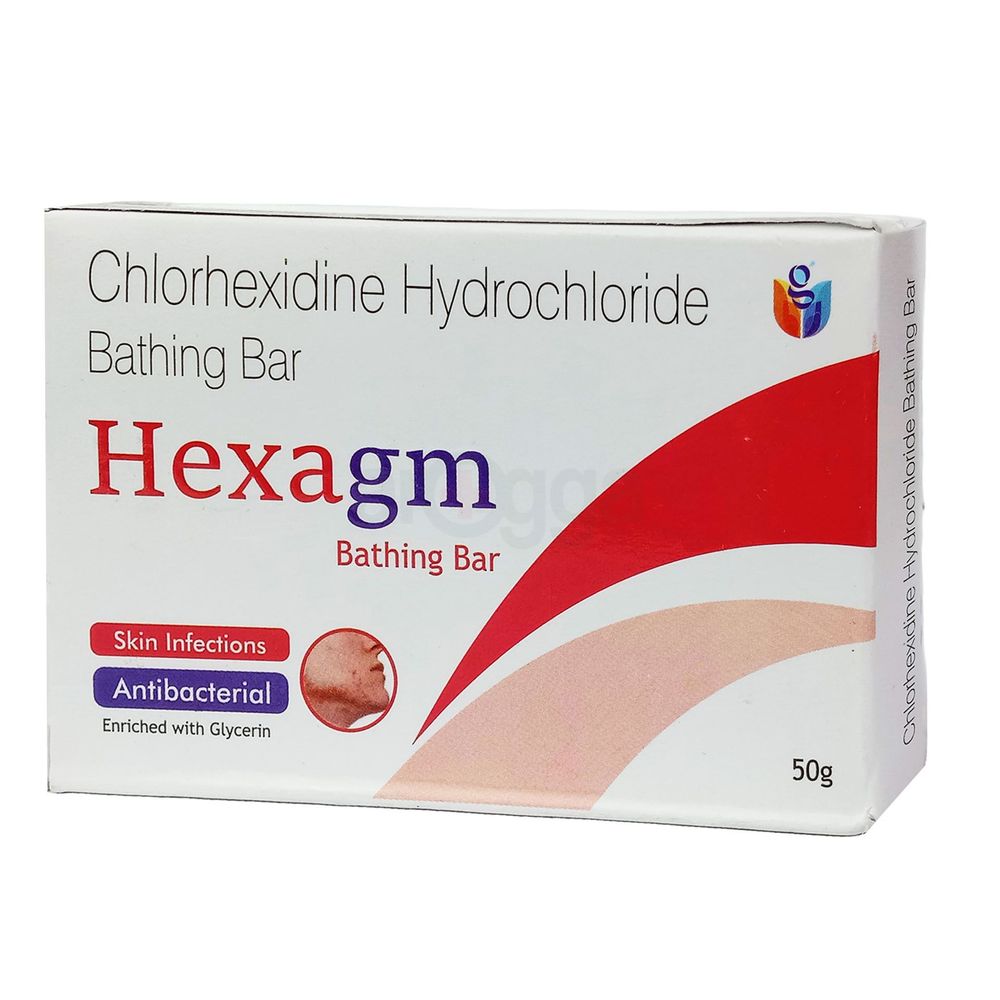 Hexagm Bathing  Bar with Chlorhexidine Hydrochloride Enriched with Glycerin 50g  