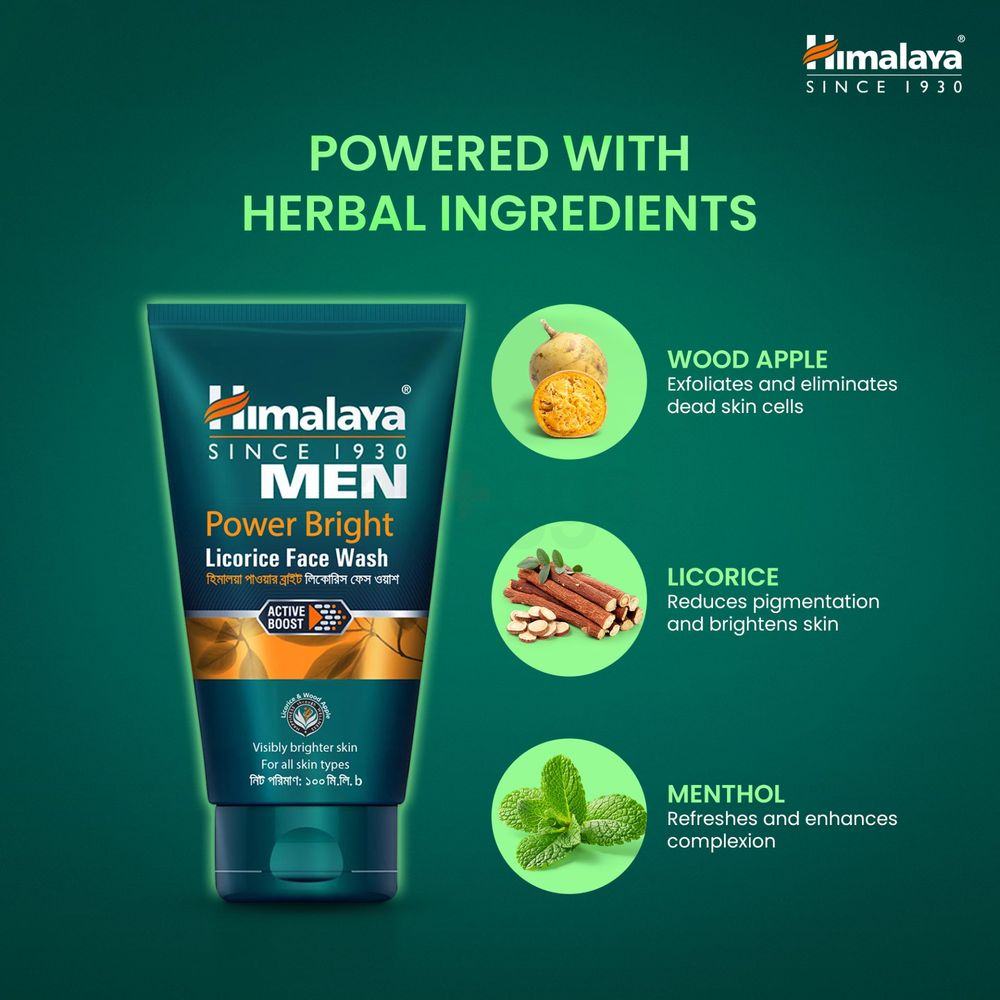 Himalaya Men Power Bright Licorice Face Wash 100ml  