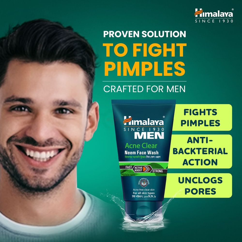 Himalaya Men Acne Clear Neem Facewash 100ml  