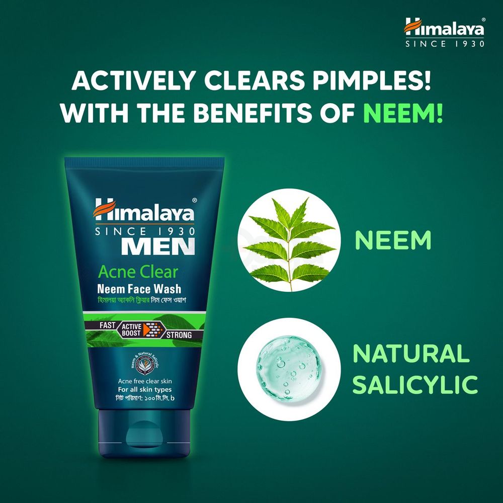 Himalaya Men Acne Clear Neem Facewash 100ml  