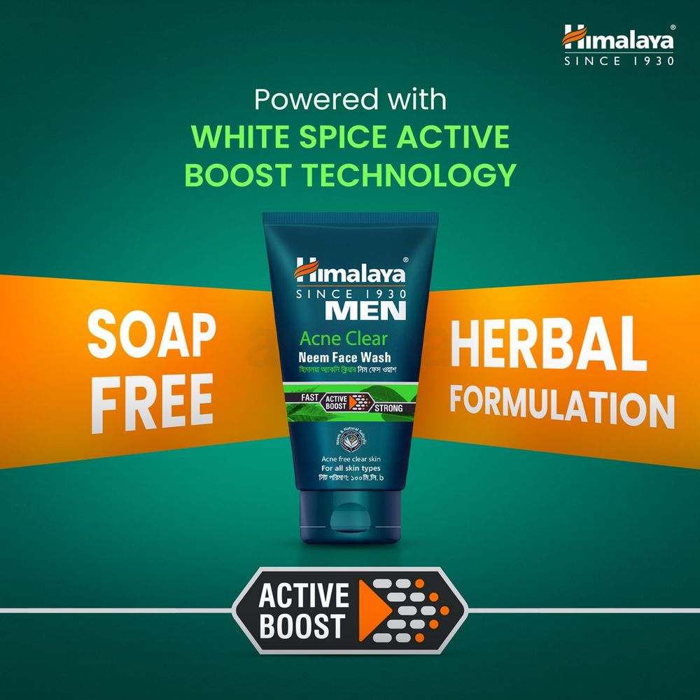 Himalaya Men Acne Clear Neem Facewash 100ml  