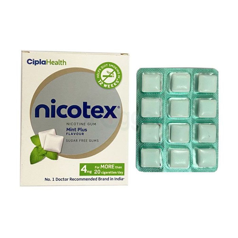 Nicotex Anti Nicotine Chewing Gum Mint Plus 12's pack  