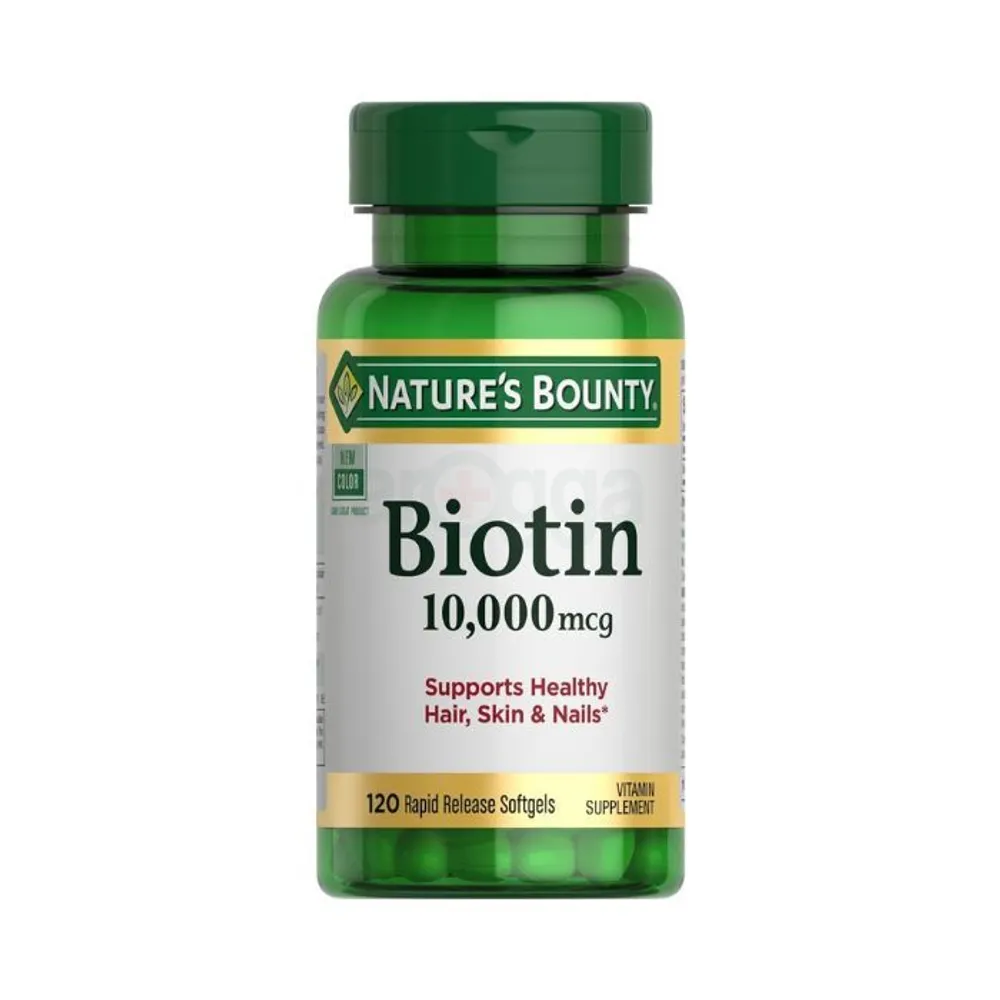 Nature's Bounty Biotin Supports Healthy Hair Skin Nails 10000mcg 120 Capsules  