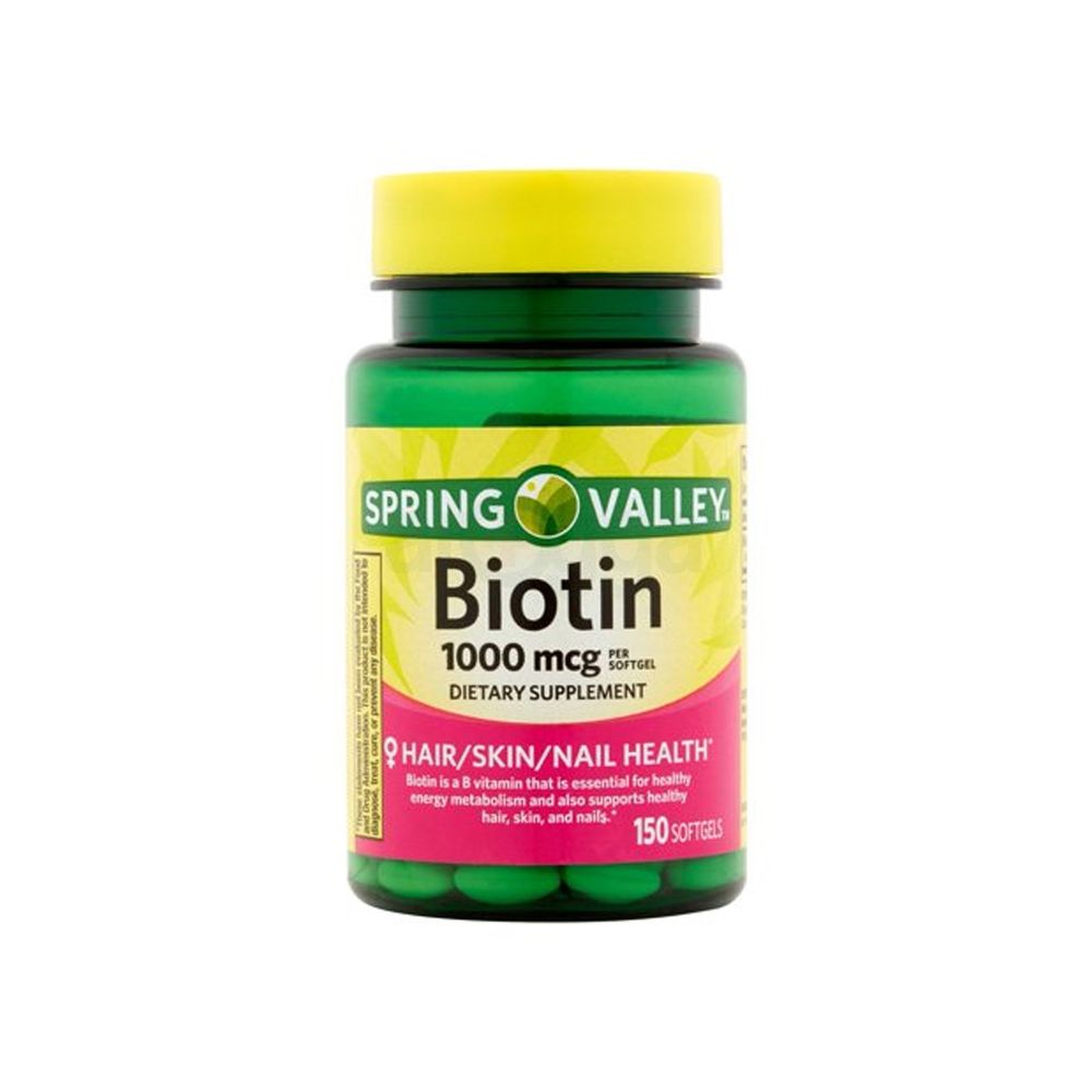 Spring Valley Biotin for Hair, Skin, Nail 1000mcg 150 Softgels  