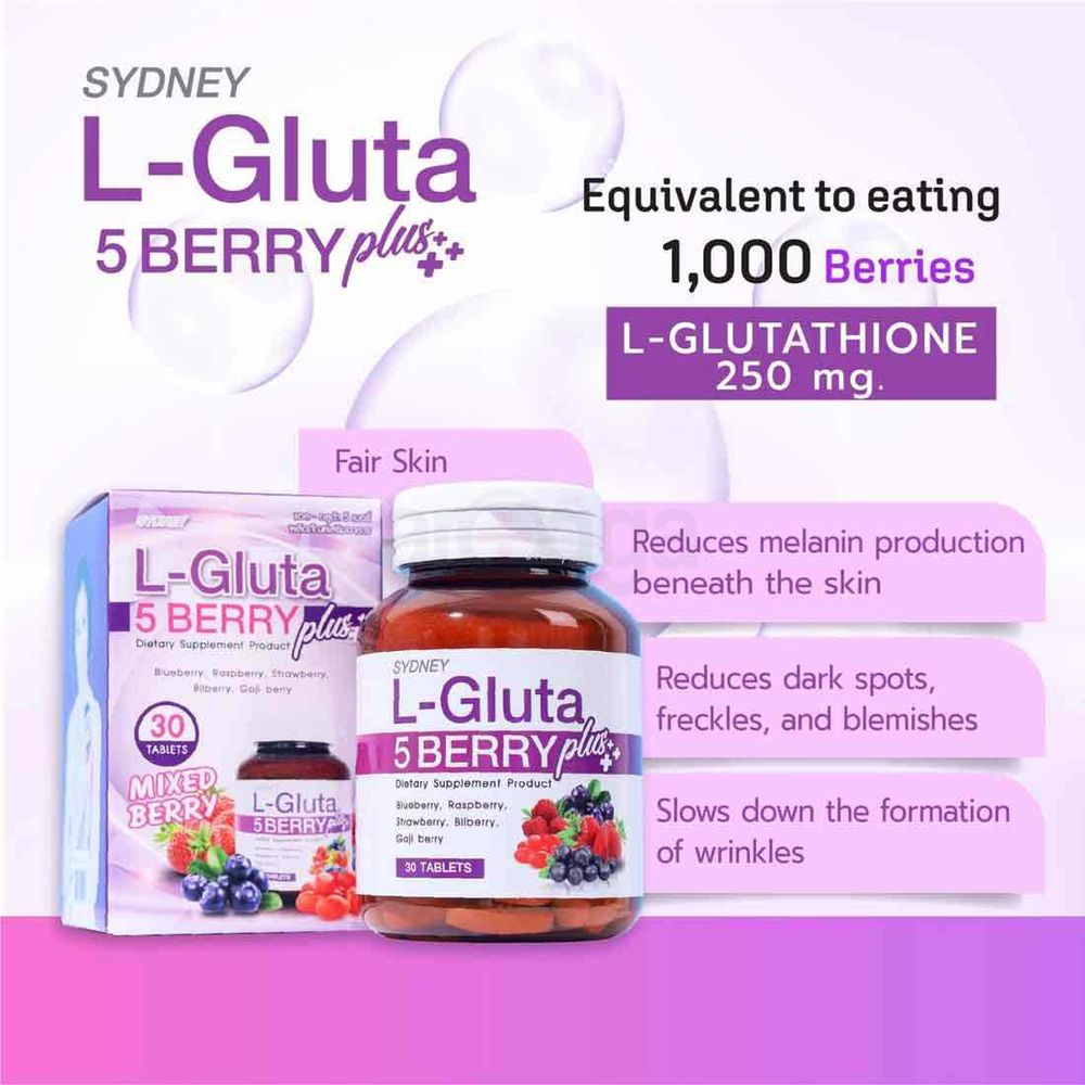 Sydney  L-Gluta 5 Berry Plus 30 Tablets  