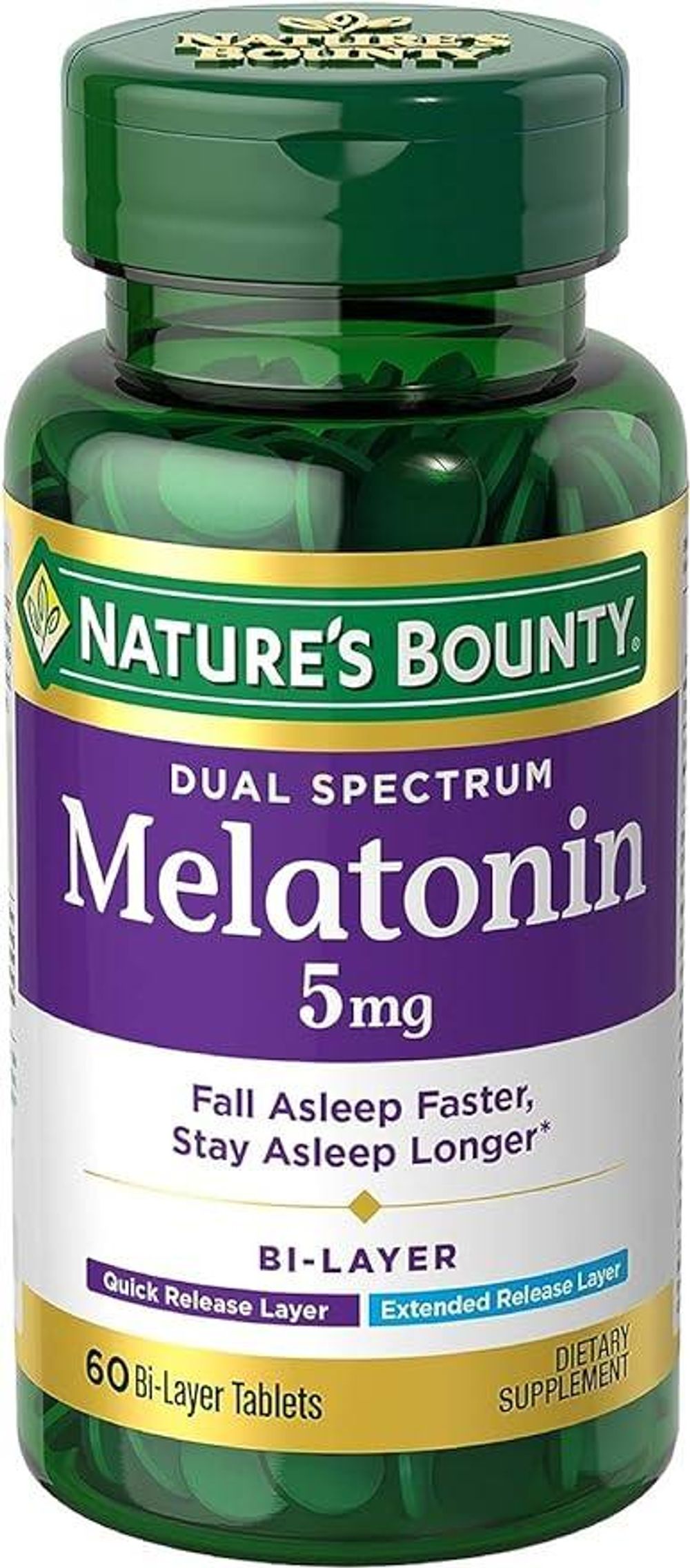 Nature's Bounty Dual Spectrum Melatonin 5mg 60 Tablets  