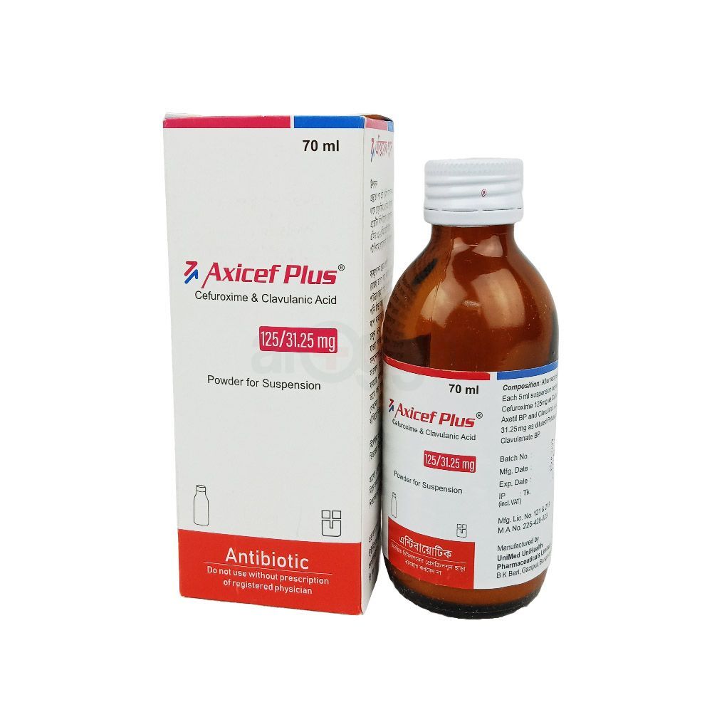 Axicef Plus PFS 125mg+31.25mg/5ml Powder for Suspension