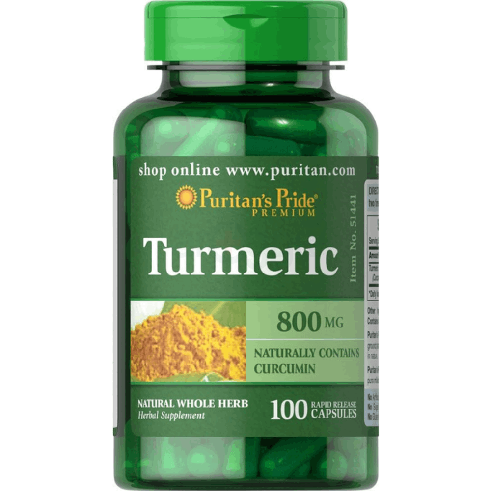 Puritan's Pride Turmeric 800 mg - 100 Capsules  