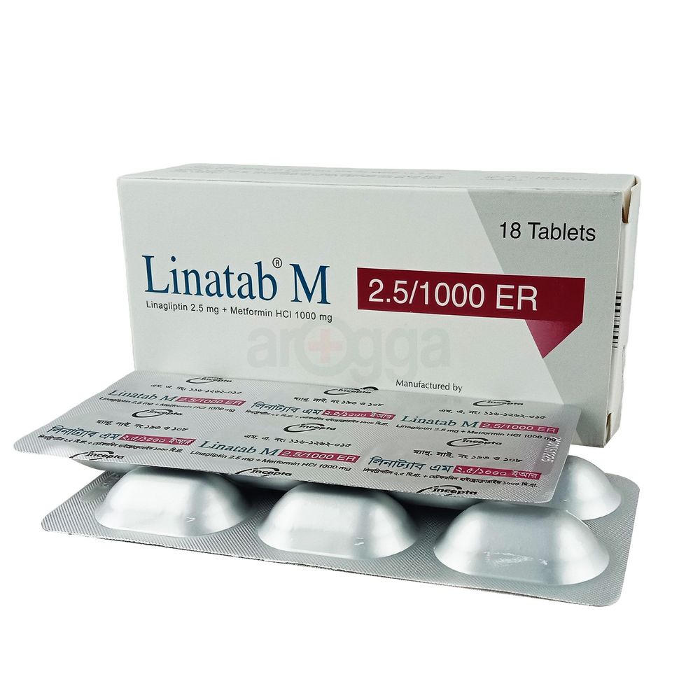 Linatab M 2.5/1000 ER 2.5mg+1000mg Tablet