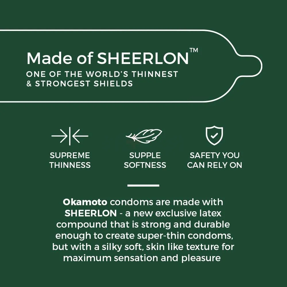 Okamoto Skinless Skin - Mint Dotted Condom - 10Pcs Pack(Japan)  