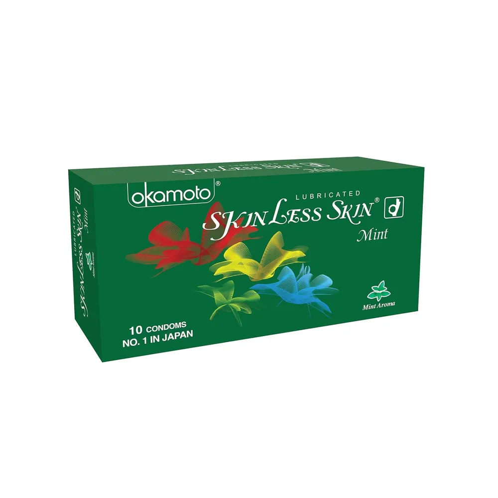 Okamoto Skinless Skin - Mint Dotted Condom - 10Pcs Pack(Japan)  