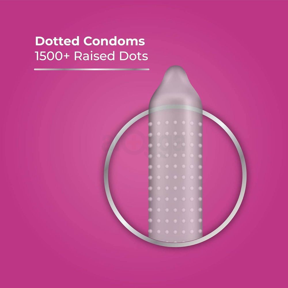 Skore Dots 1500+ Dotted Vanilla Flavoured Condom - 10pcs Pack   