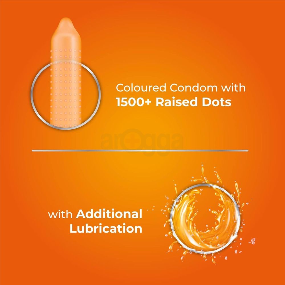 Skore Orange 1500+ Dots Condoms 10's Pack  