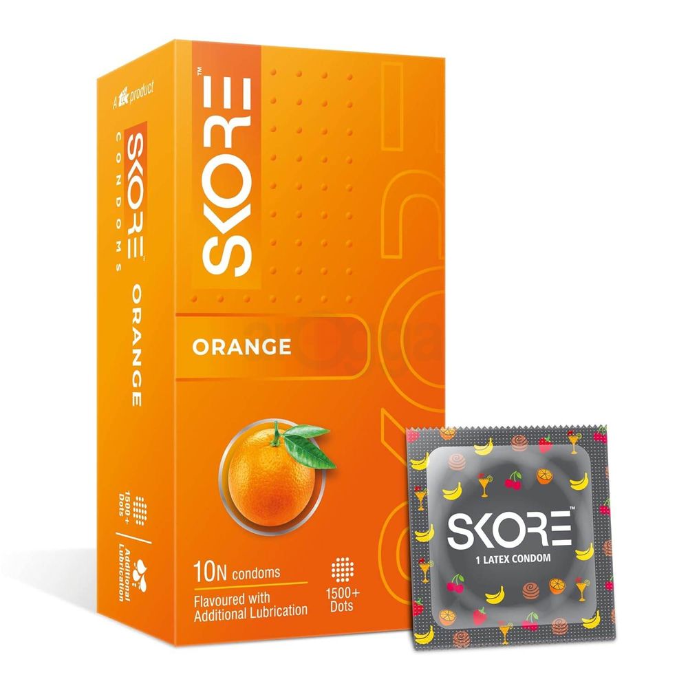 Skore Orange 1500+ Dots Condoms 10's Pack  