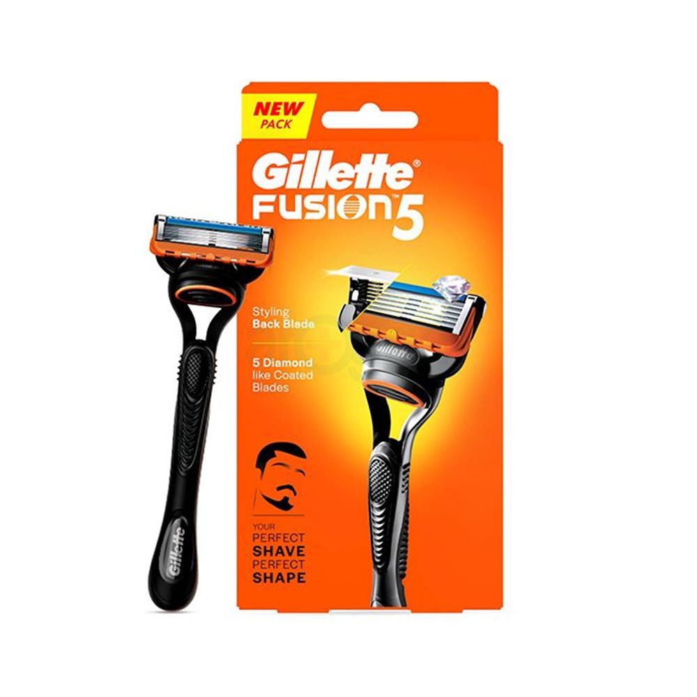 Gillette Fusion 5 Razor with Styling Black Blade & 5 Diamond Like Coated Blades  